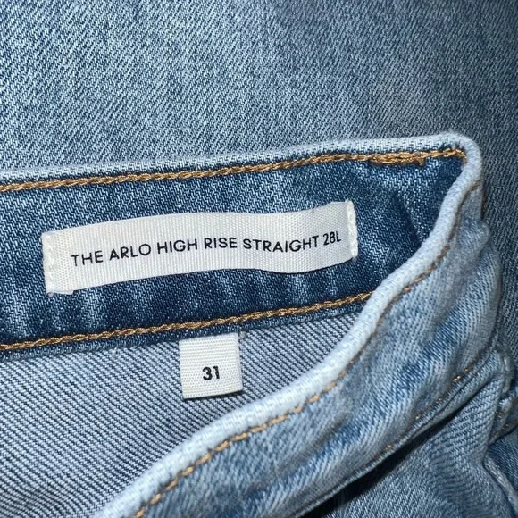 Denim Forum Blue High Rise Straight Jeans - Picture 5 of 9
